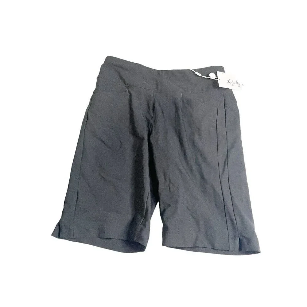 Lady Hagen S Women's Tummy Control 10''‎ Golf Shorts Easy Shaper Black NEW